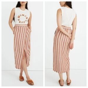 Madewell Linen blend Wrap Skirt